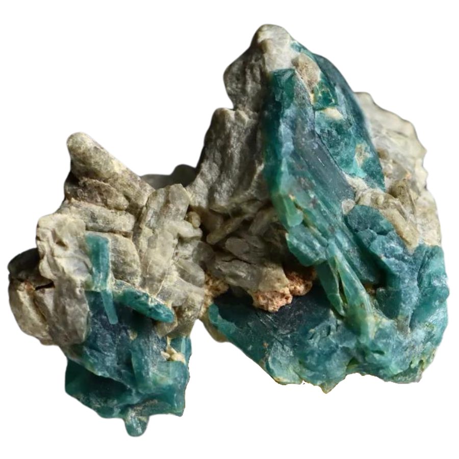 rough blue green grandidierite crystals