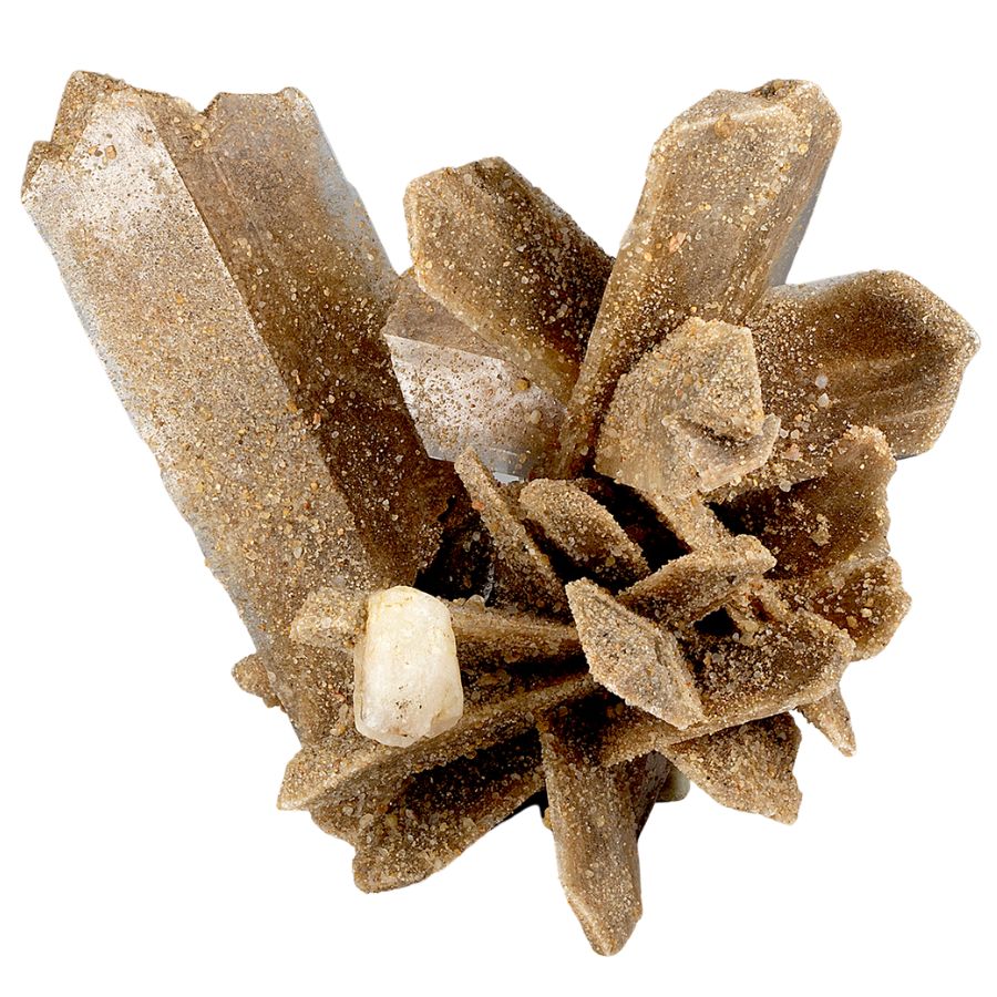 brown blade shaped gypsum crystals