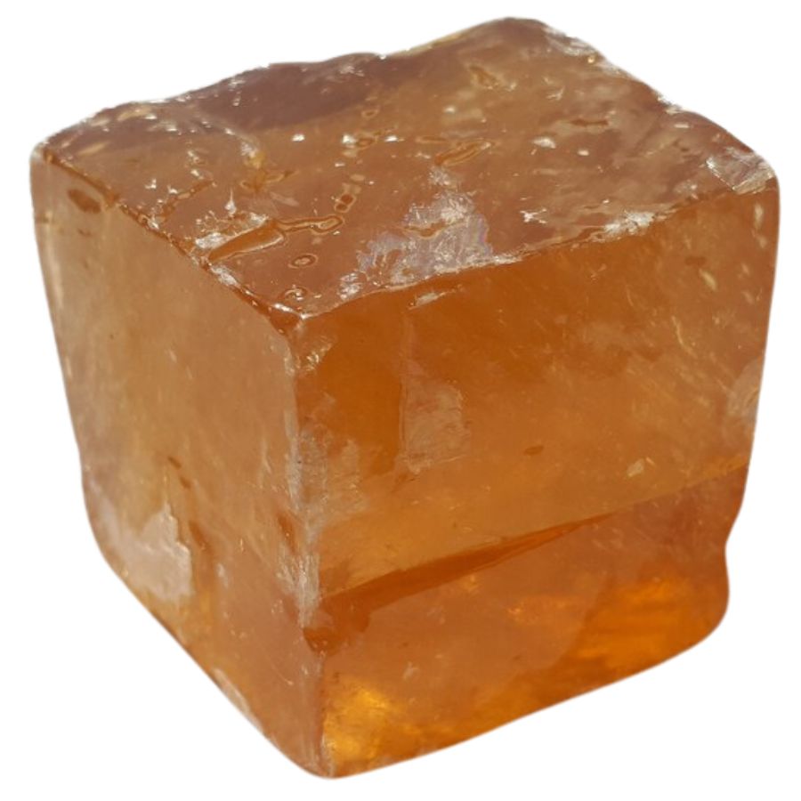 translucent yellow-orange honey calcite cube