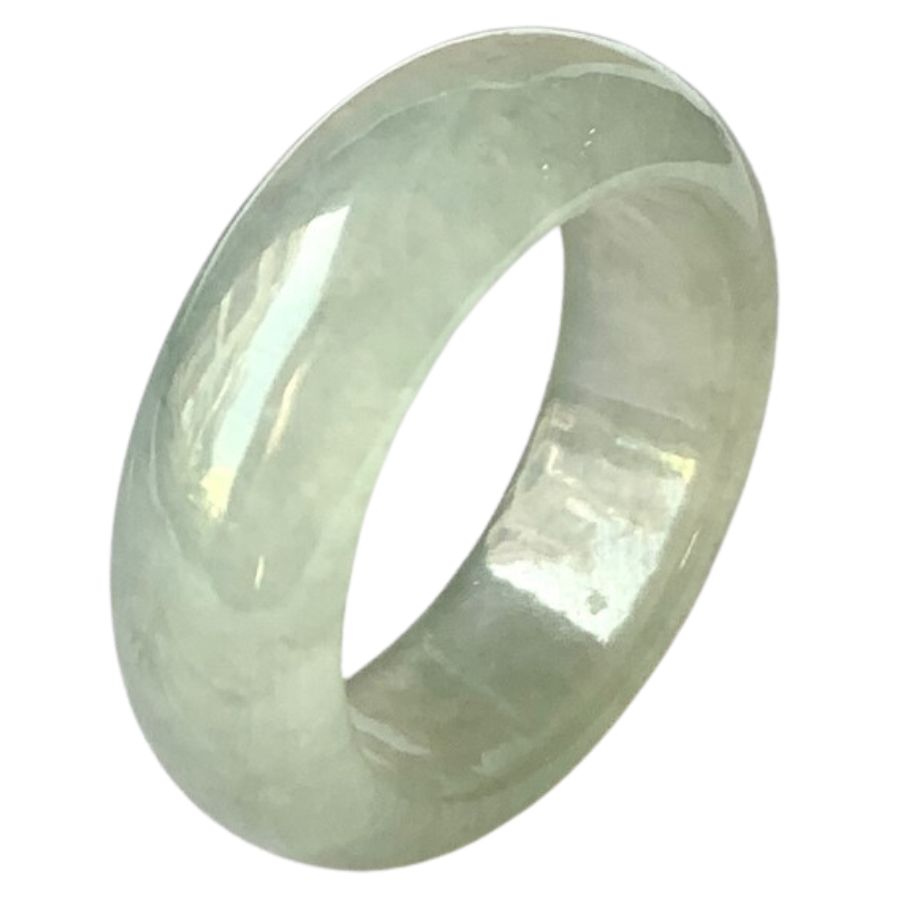translucent pale green icy jade ring