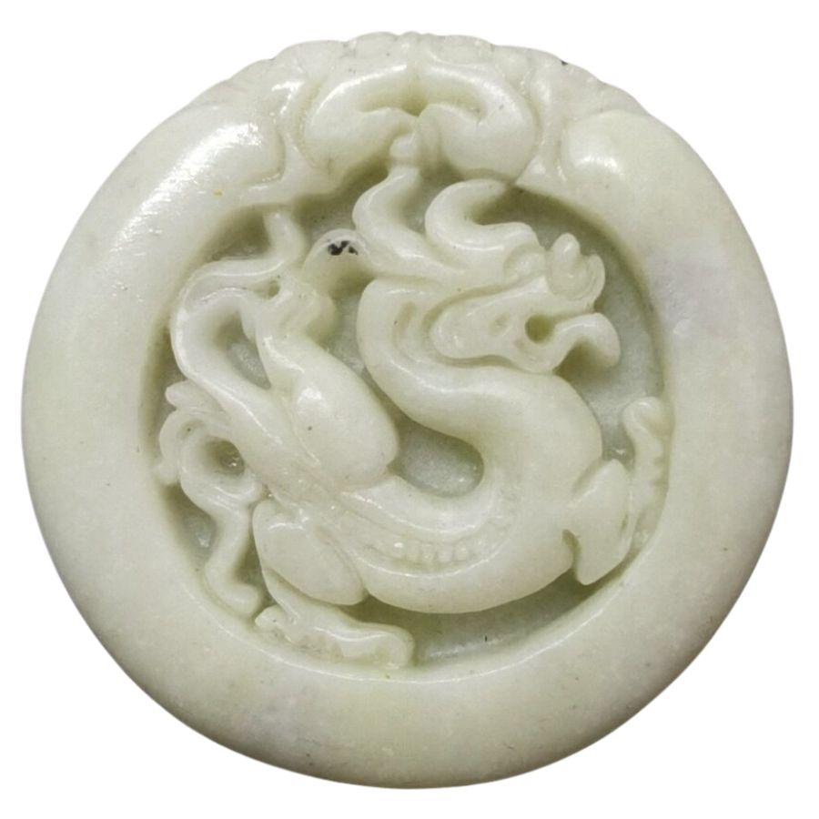 round white Lantian jade carving