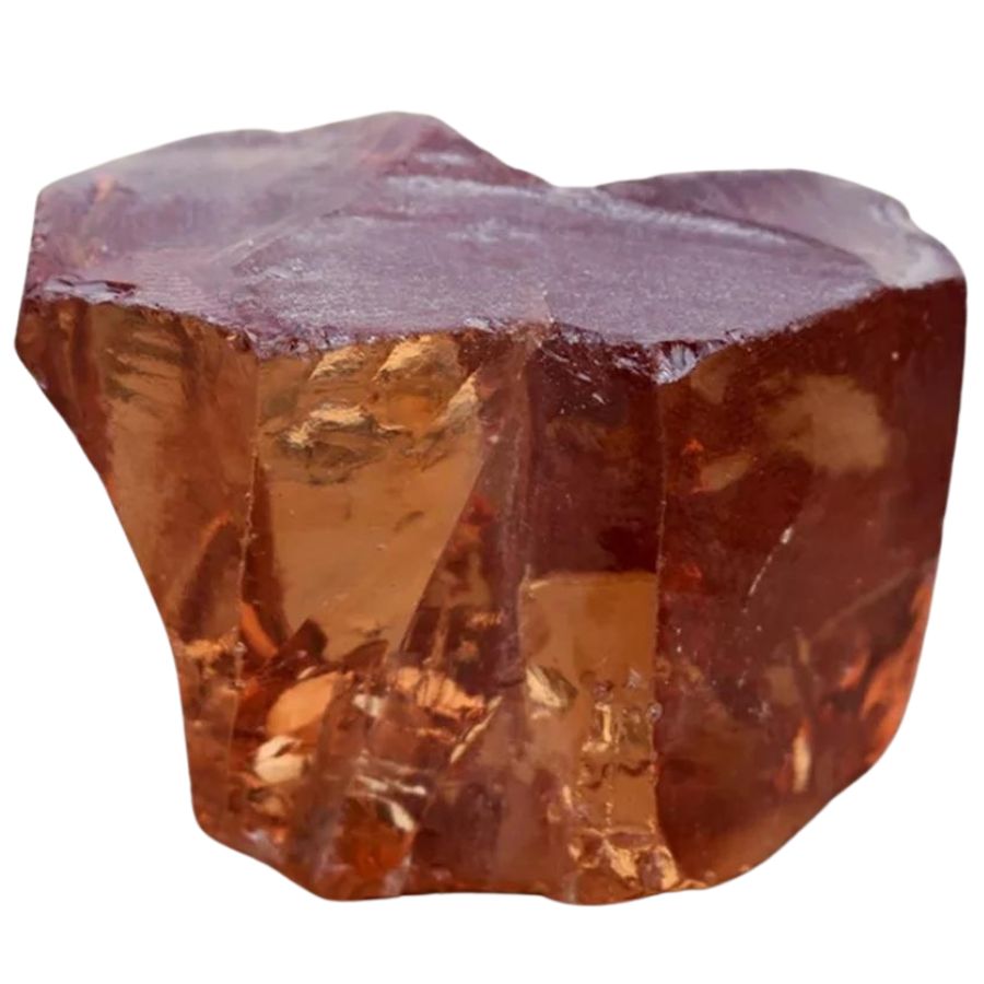 translucent orange padparadscha sapphire crystal