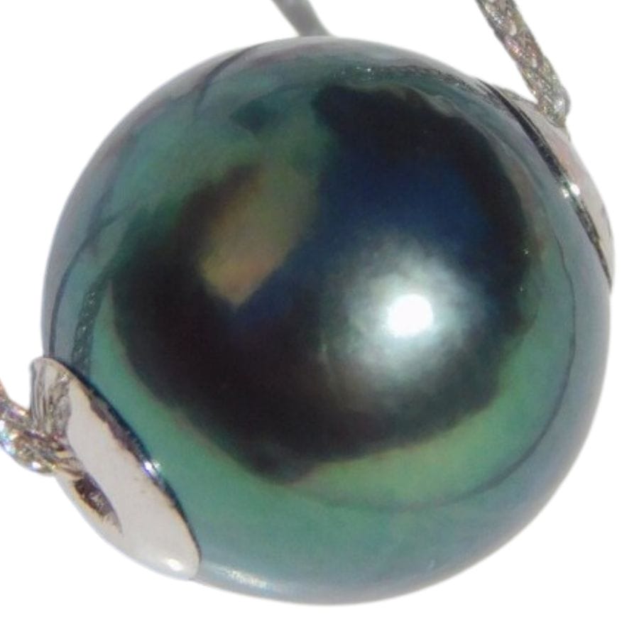 round blue green pearl pendant