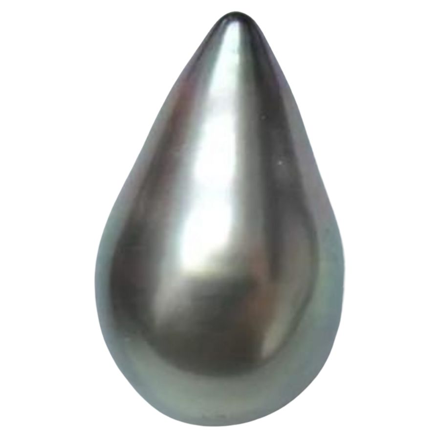 silver teardrop shaped pearl