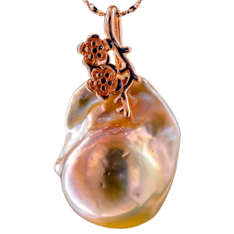 peach baroque pearl pendant