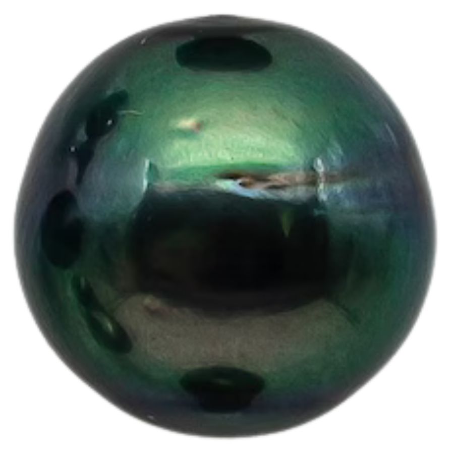 round deep green pearl