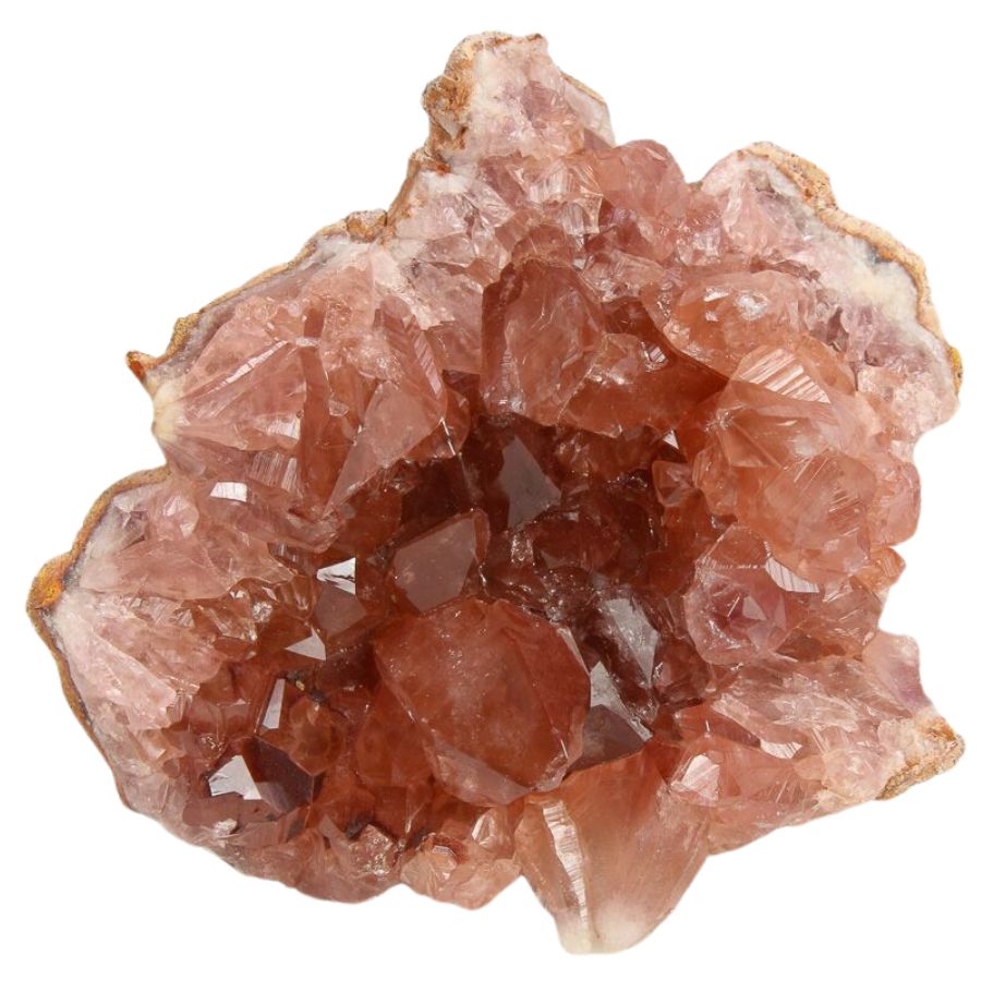 translucent pink amethyst crystals