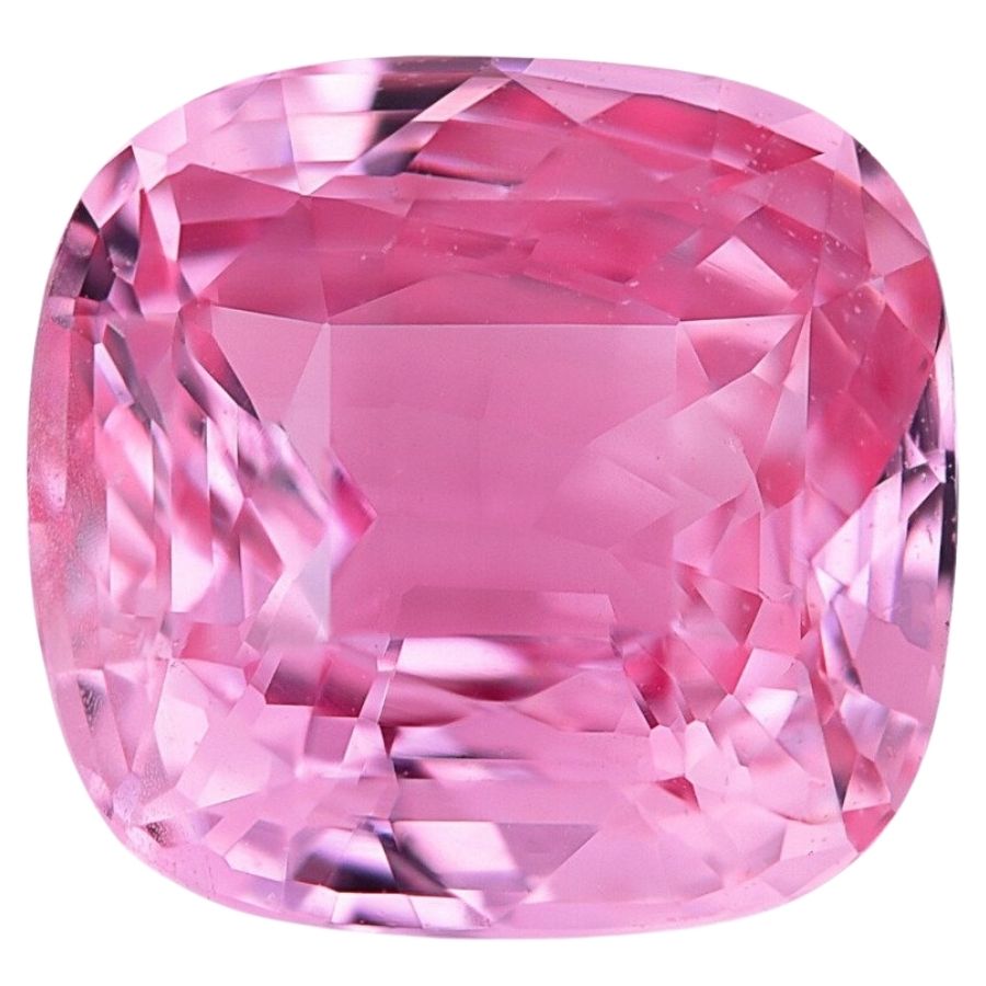 bright pink cushion cut sapphire