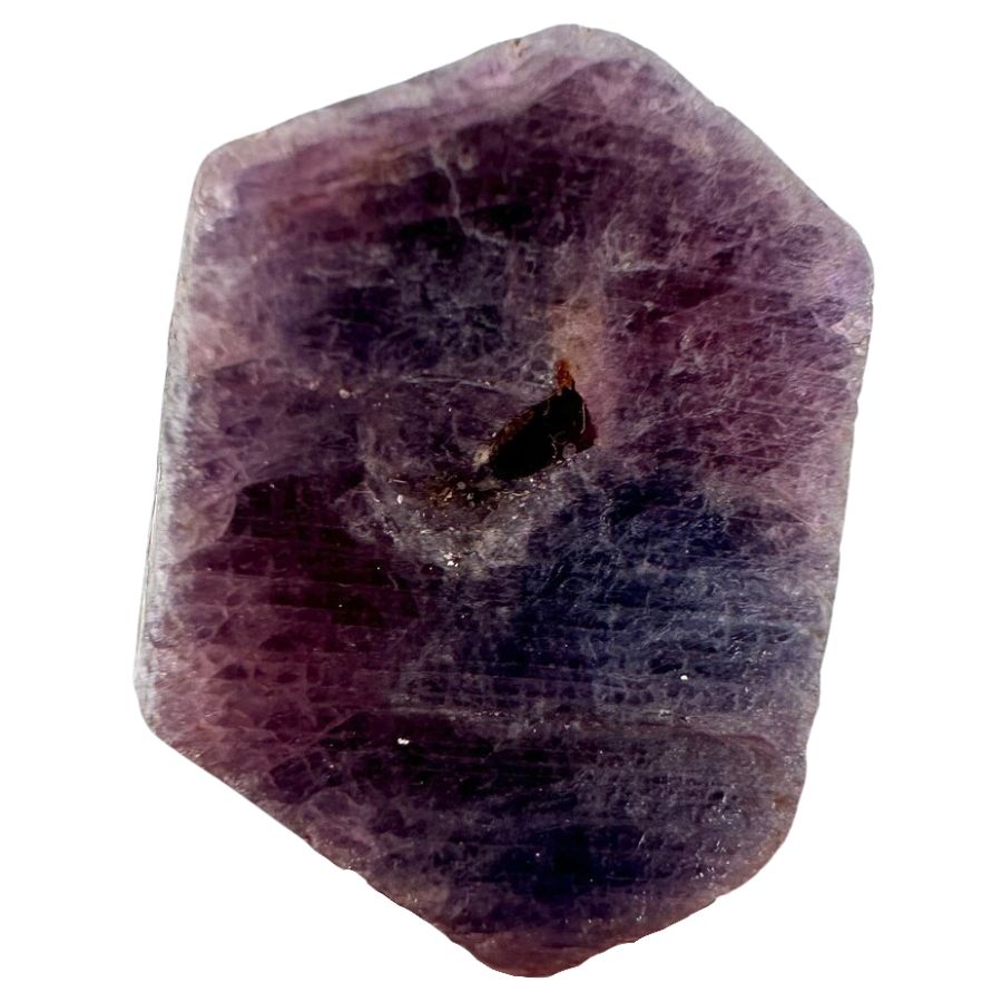 rough hexagonal purple sapphire crystal