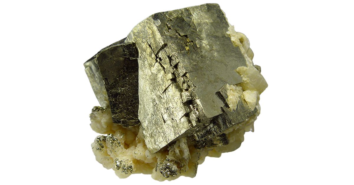 rough cubic pyrite crystal