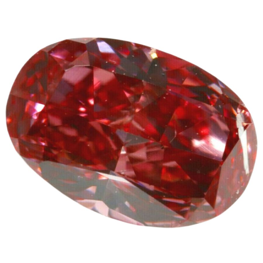 oval cut deep red diamond