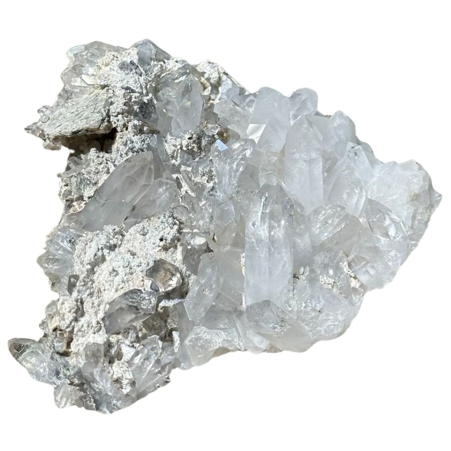 colorless rock crystal cluster