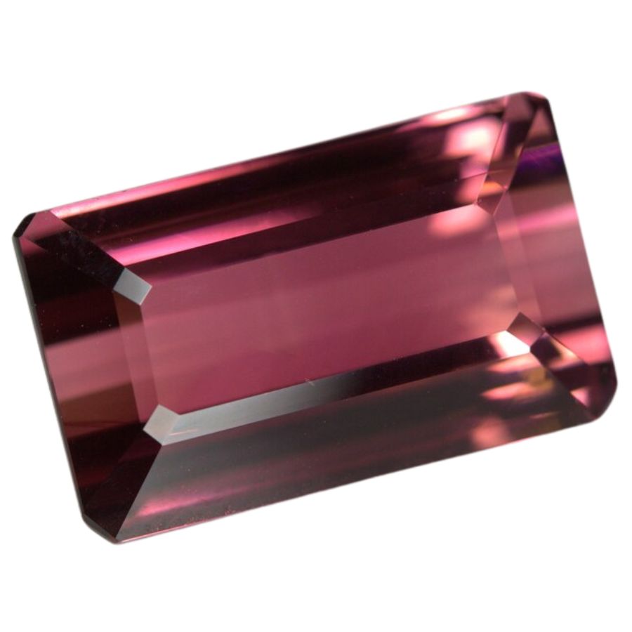 emerald cut dark red rubellite