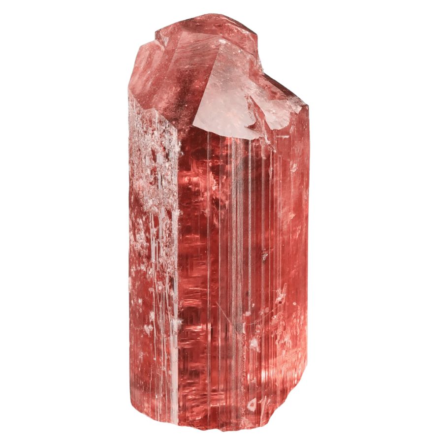 orangey red rubellite crystal