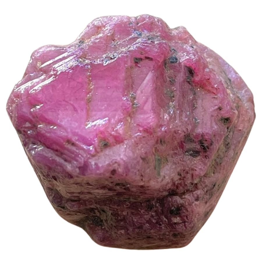 rough pink-red ruby crystal