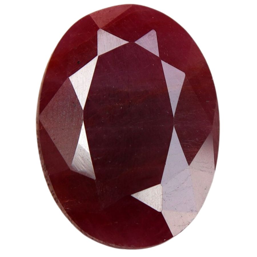 oval cut opaque deep red ruby