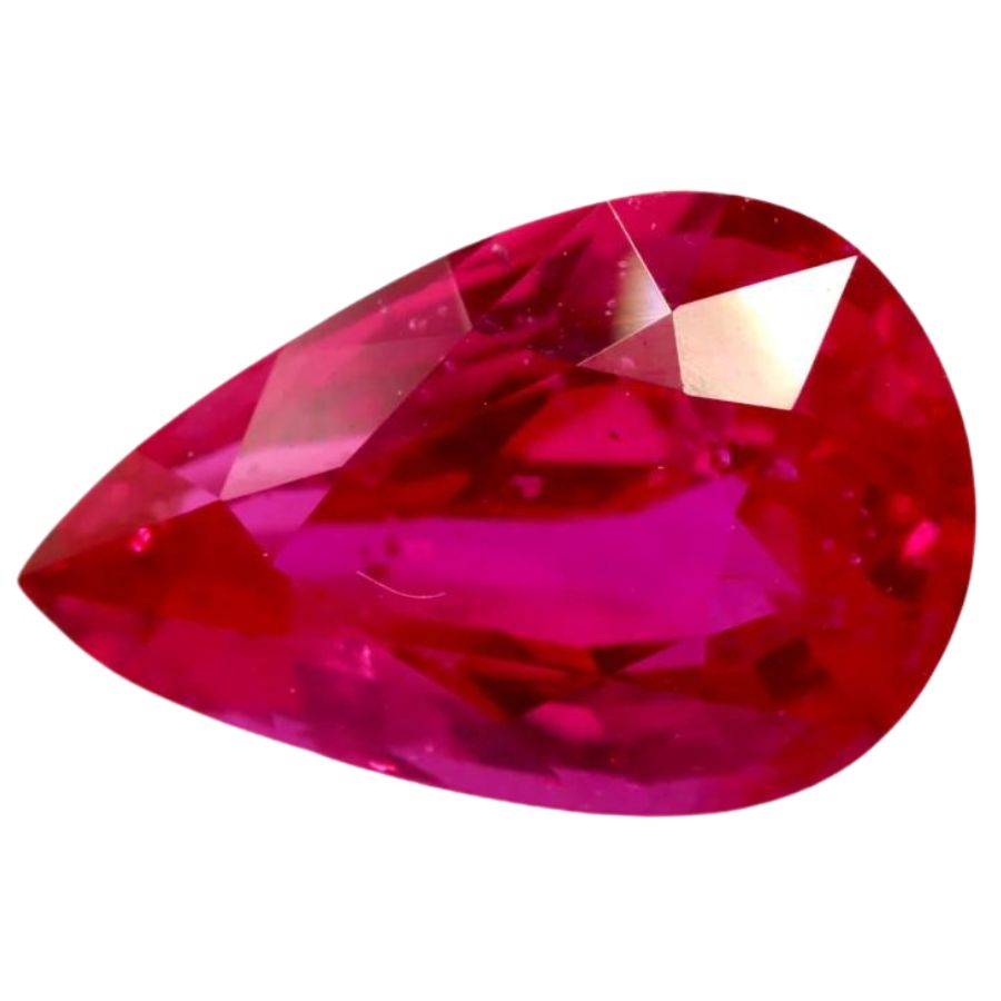 pear cut bright red ruby