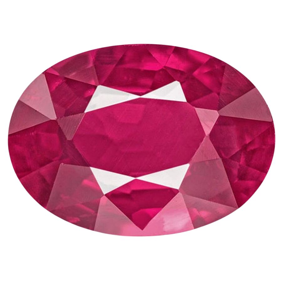oval cut pinkish-red ruby