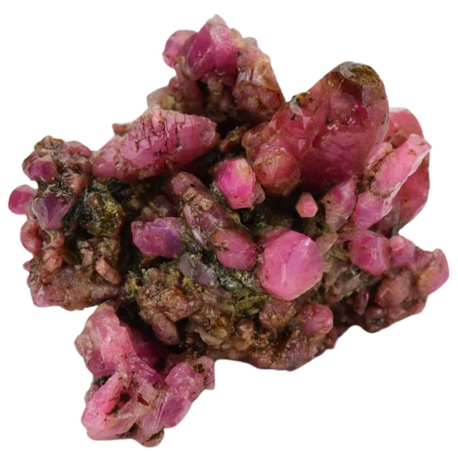 rough bright red ruby crystal cluster