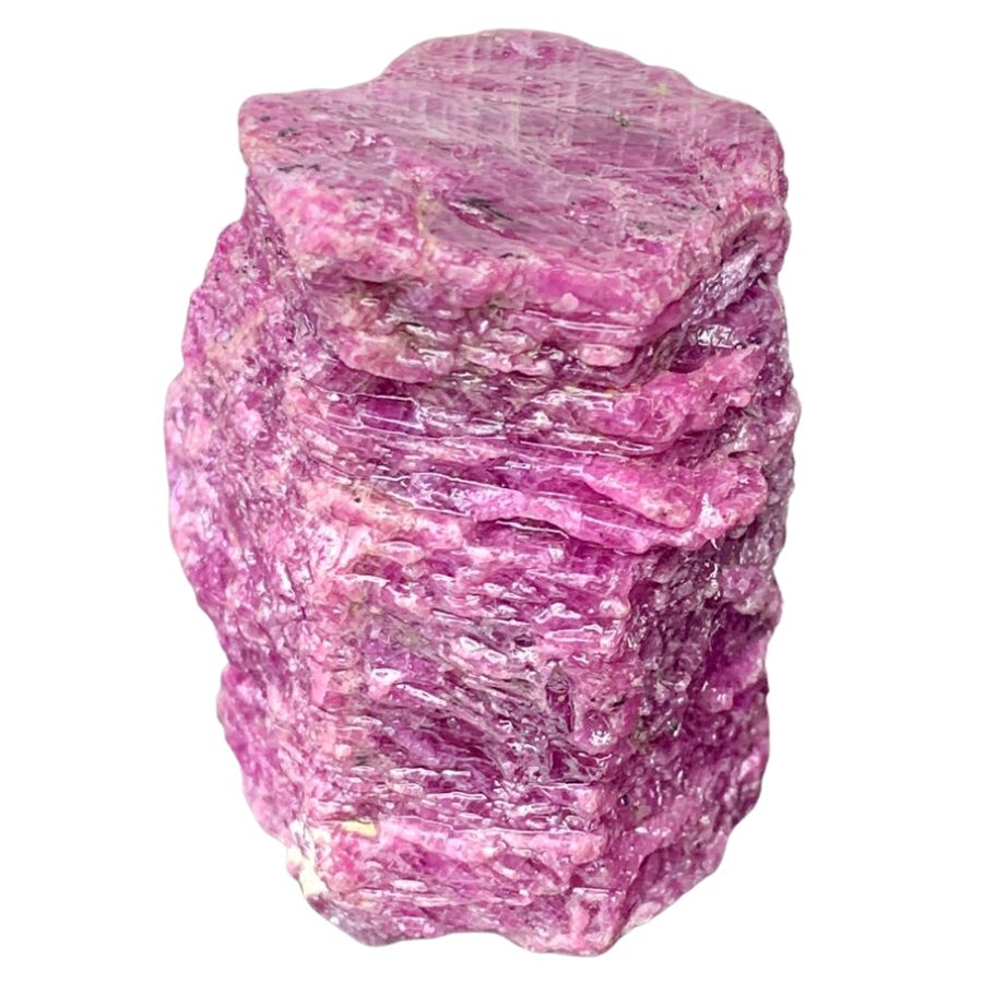 rough six-sided prismatic ruby crystal