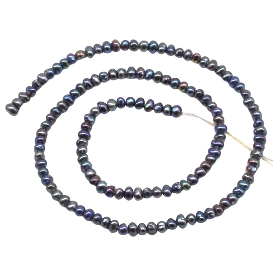 string of dark blue seed pearls