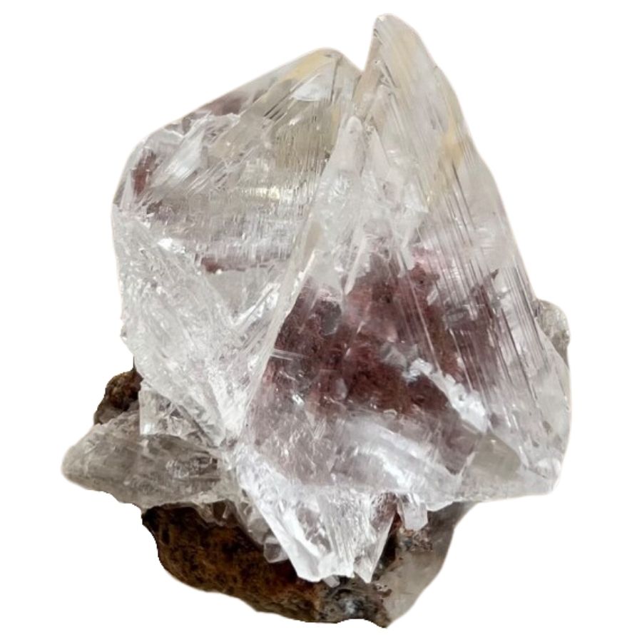 transparent rough selenite crystal