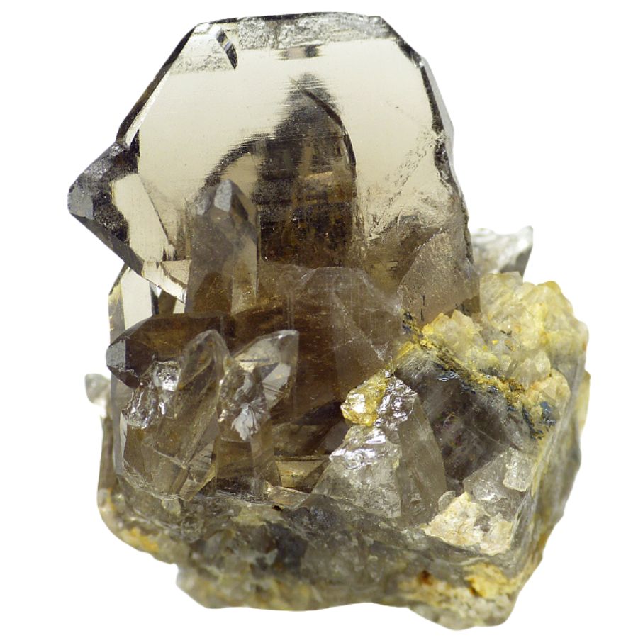 translucent brown smoky quartz crystals