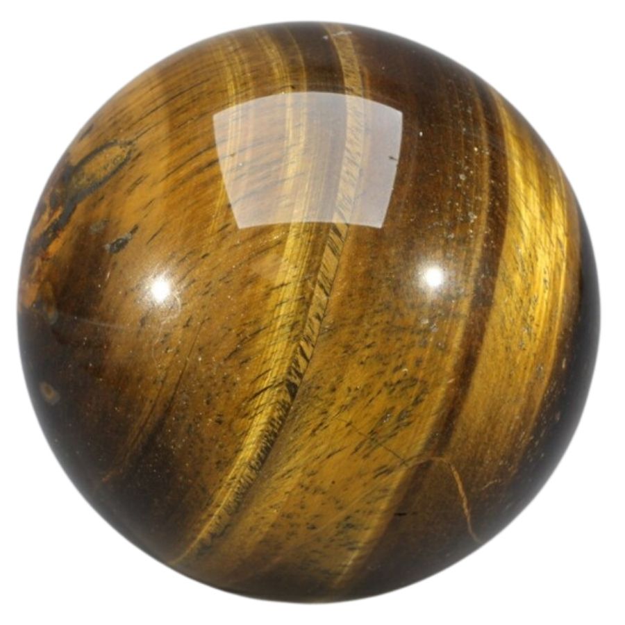 brown fibrous tiger's eye sphere
