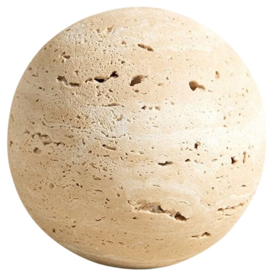 beige travertine sphere