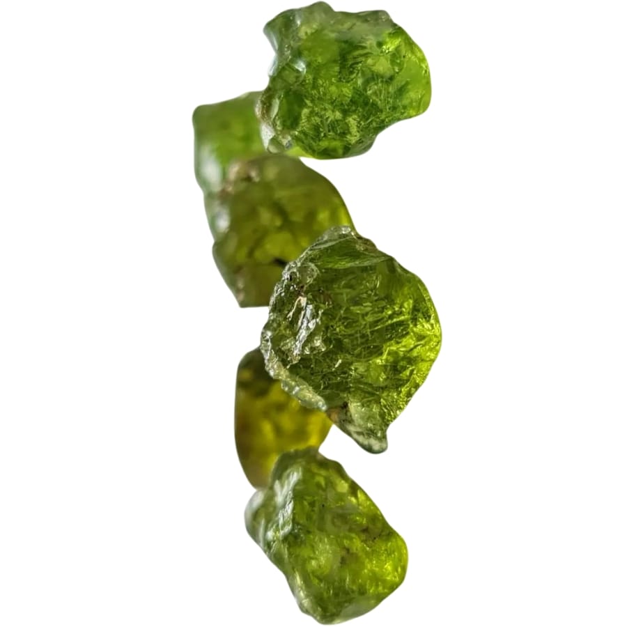 Rough pieces of peridot from Australia