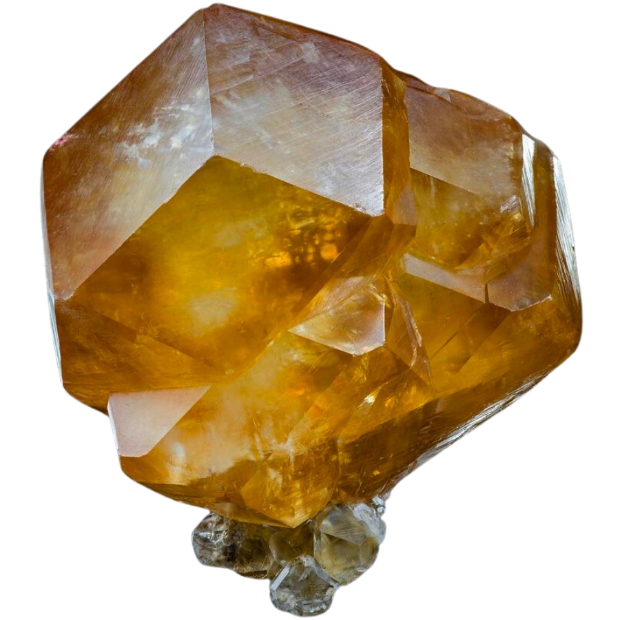 A stunning honey-colored calcite with amazing crystal shape
