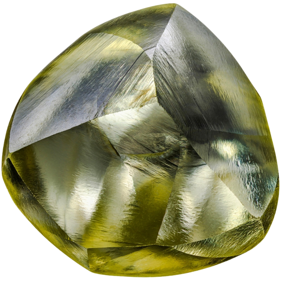 A fancy yellow diamond gem