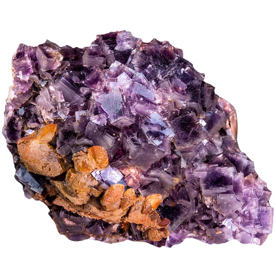 A beautiful specimen of glassy, deep purple fluorite 