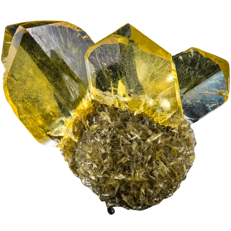 A stunning gypsum flower with yellow crystal "petals"