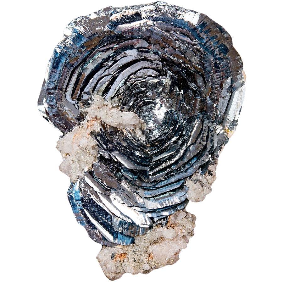 A stunning rose-shaped metallic hematite
