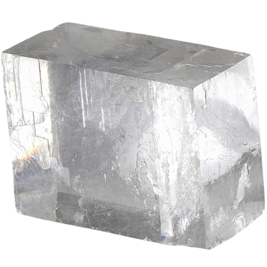 A rhombohedron piece of Iceland spar