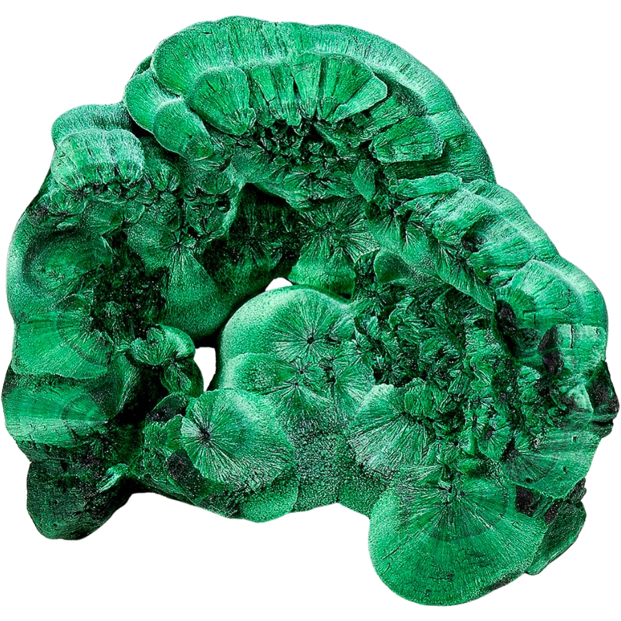 A vibrant green malachite specimen