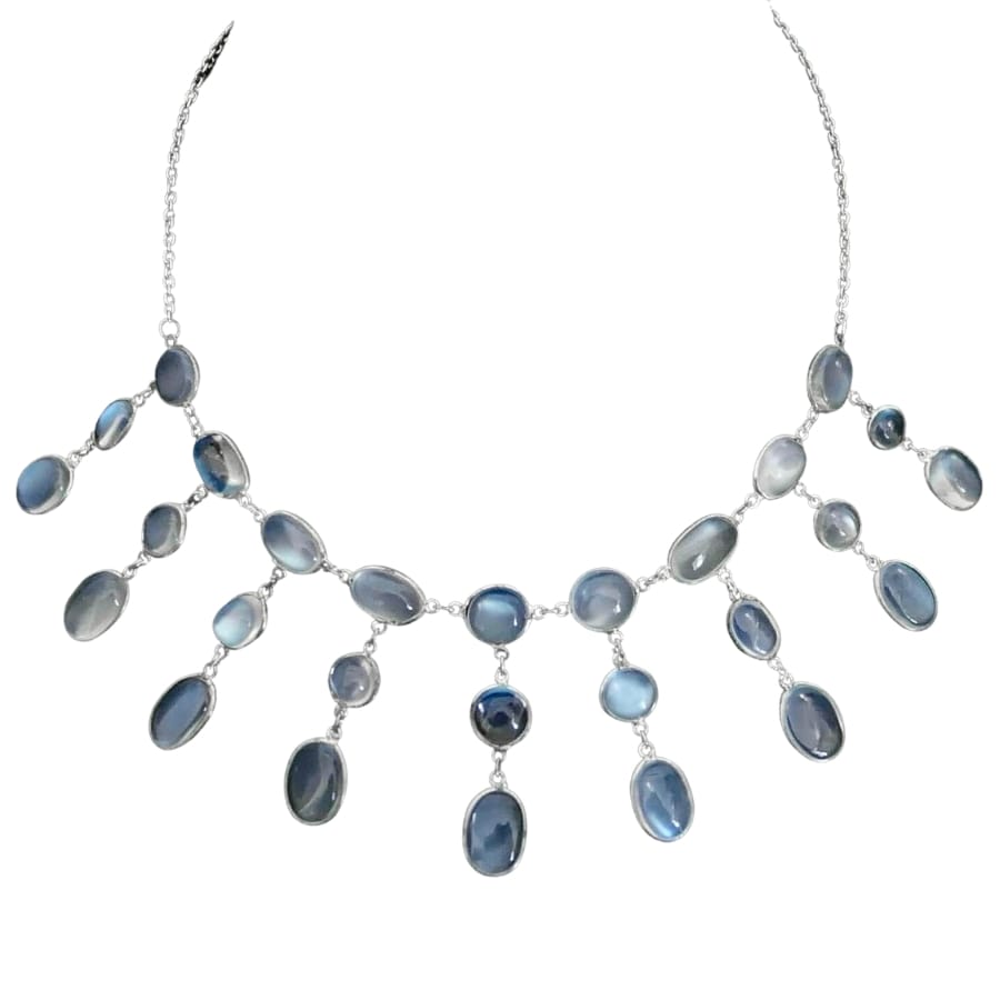 A fringe necklace made out of beautiful moonstone pieces