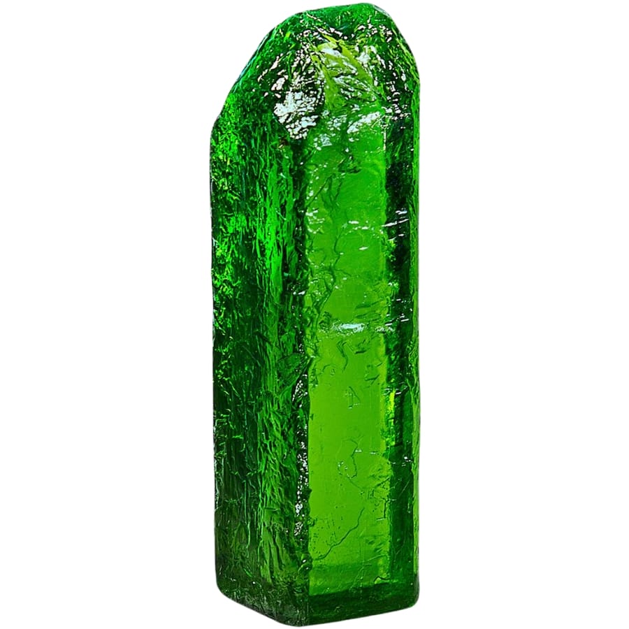 A gemmy, deep green Myanmar peridot crystal