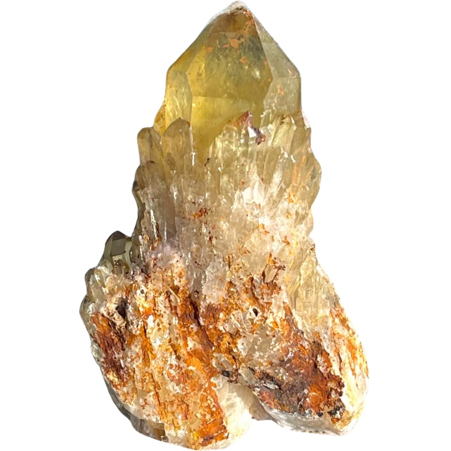 A natural citrine showing pale yellow colors from Kundalini, Congo
