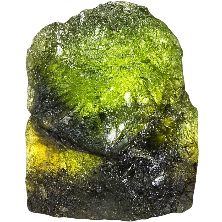 A strikingly green and translucent Norway peridot