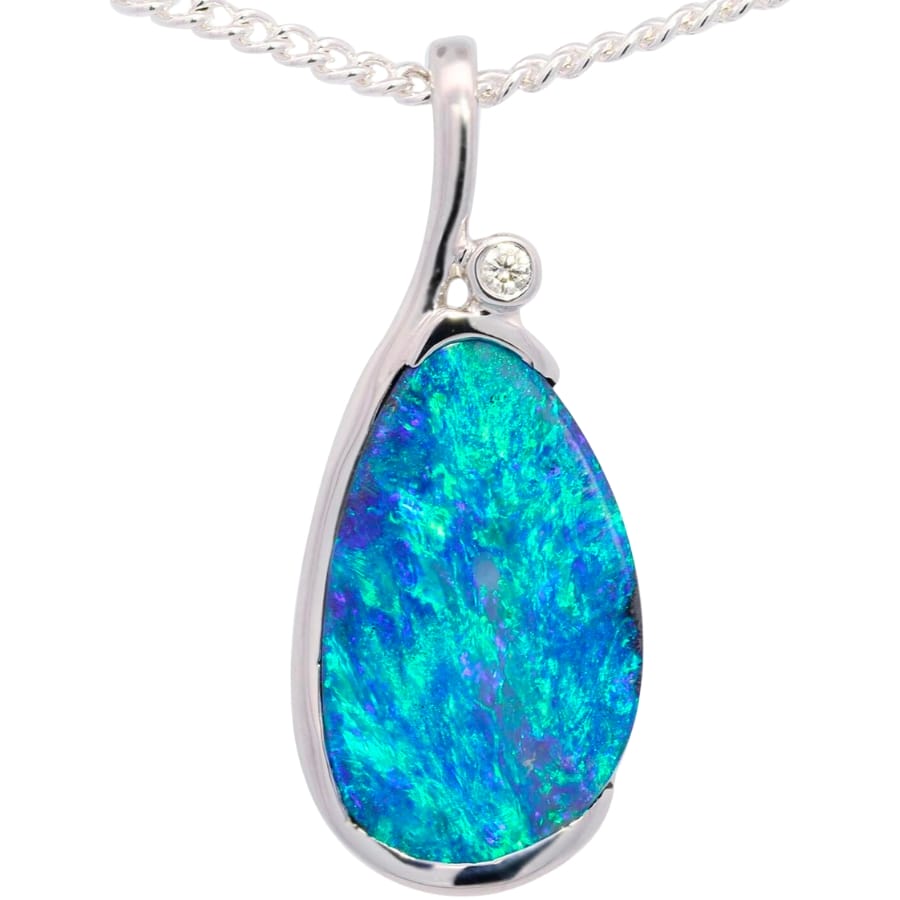 A fascinating boulder opal set as a center stone of a pendant