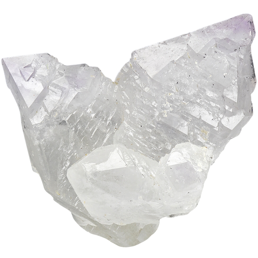Twin quartz with clear to amethystine hues