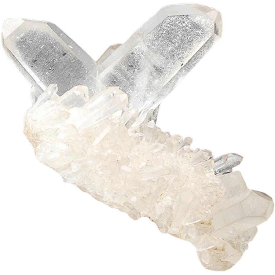 Clear twin quartz crystals from Japan