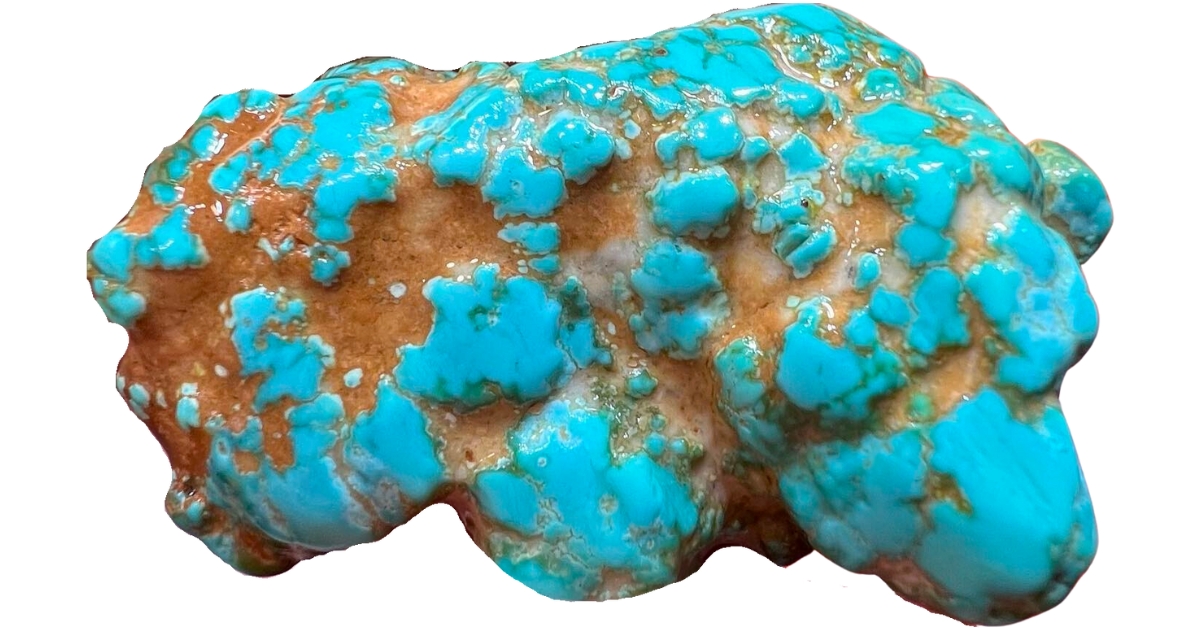 A chunk of bright blue Royston turquoise