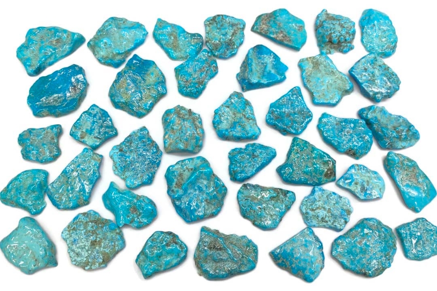 Flat, polished Arizona turquoise