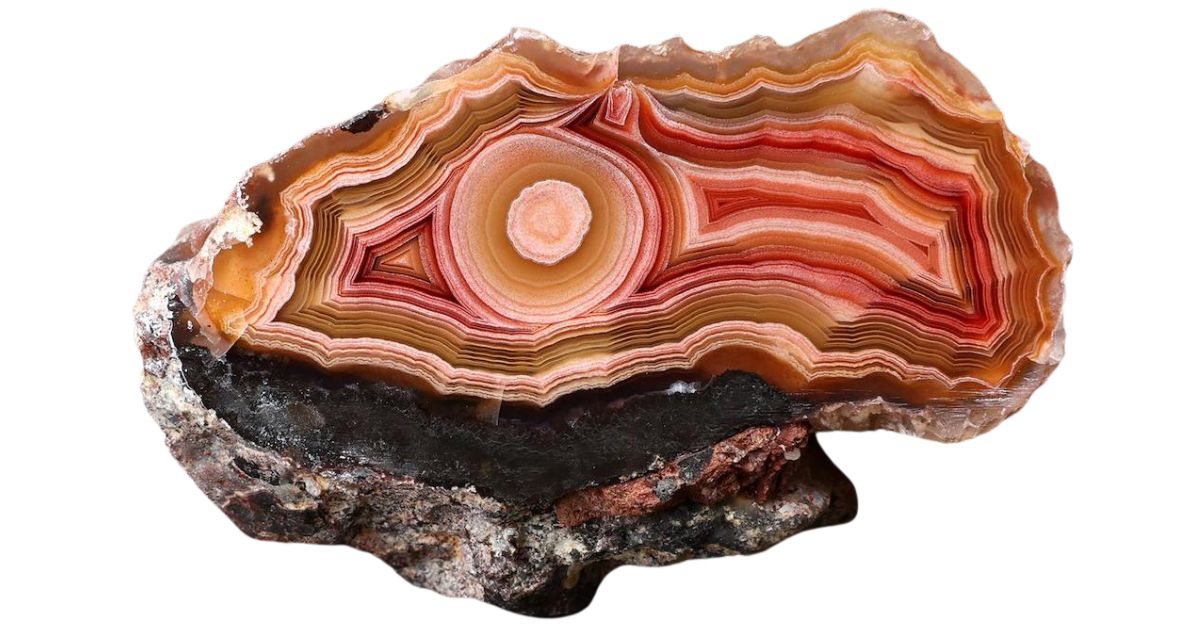 agate with red and orange bands