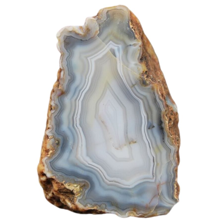 agate with white and gray layers