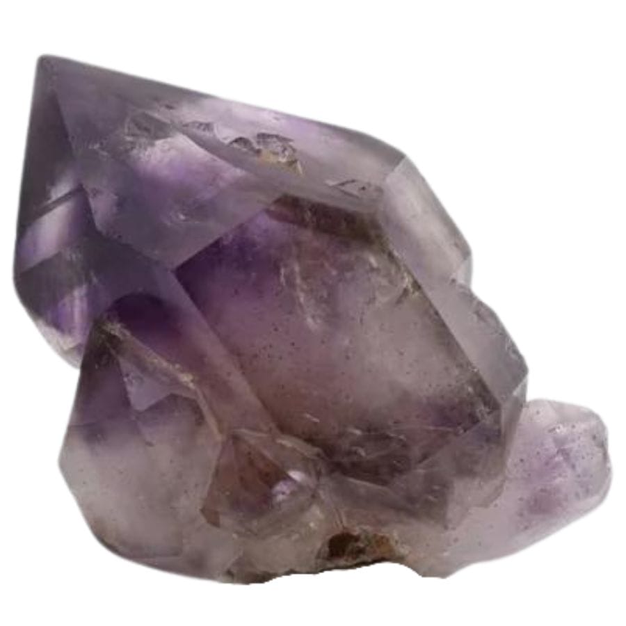 purple amethyst crystal with a pointed termination