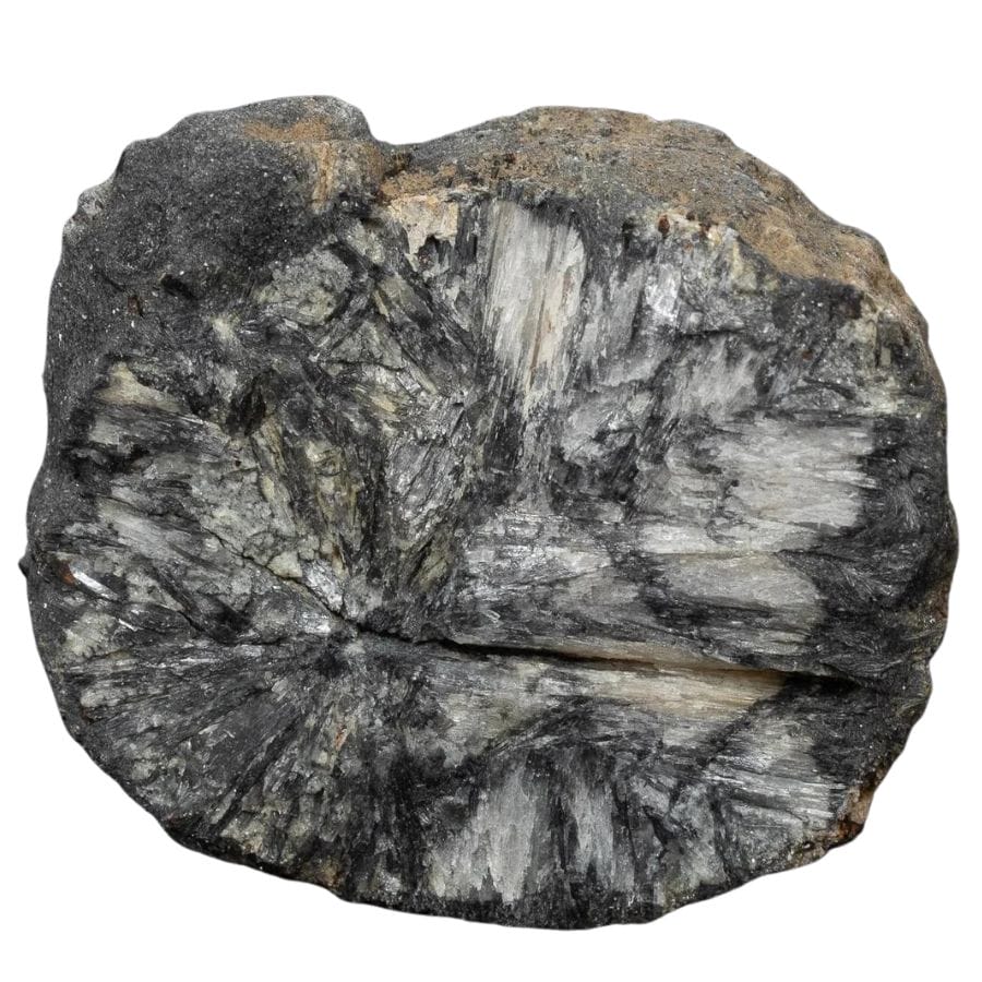 rough black and white andalusite crystal